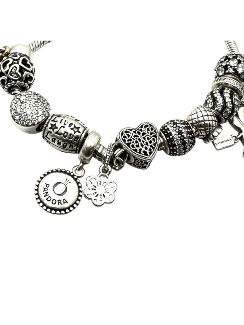 Pandora Sterling Silver Charm Bracelet 7" Loaded with Charms 37 Grams And Pouche - Picture 5 of 11